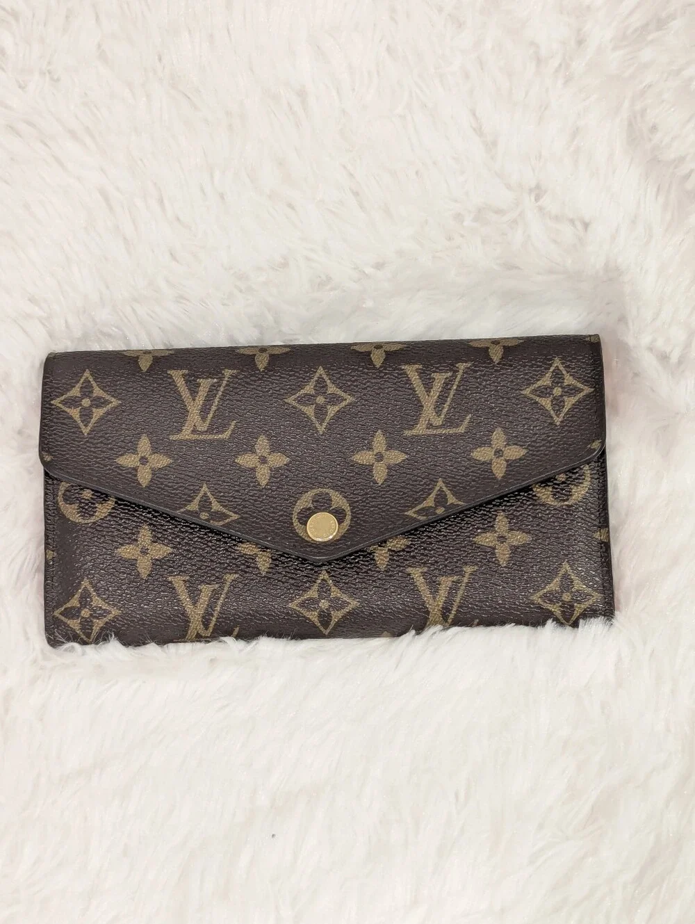 Authentic Louis Vuitton Sarah Wallet - Monogram Canvas w/ Pink Rose Ballerine
